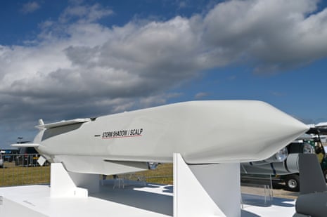 a modern-looking missile on display