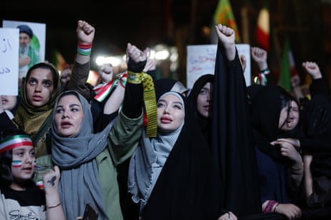 Protestors gathered in Revolution Square to protest against the US and Israel, in Tehran, Iran on April 25, 2026.