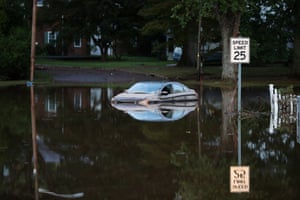 Flooded streets are seen in the Town of Bound Brook in New Jersey