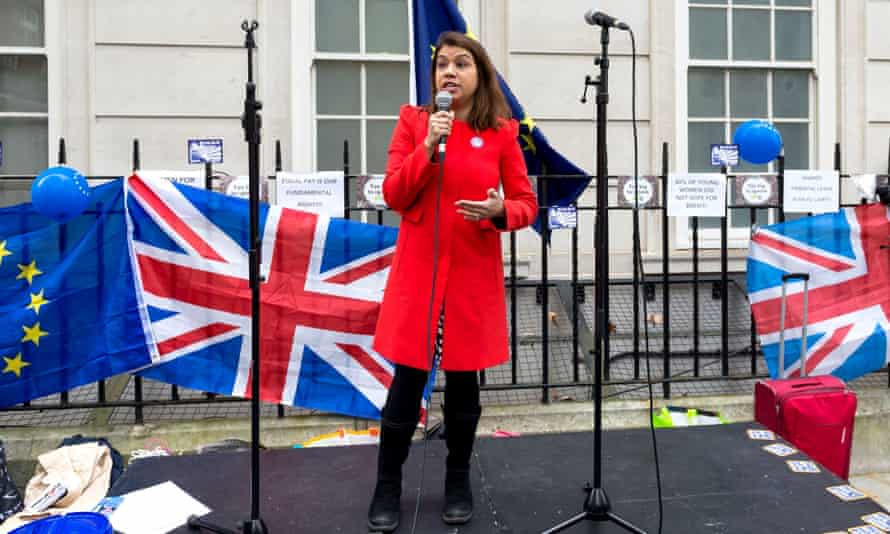 Siddiq speaks at a Women Against Brexit rally in central London, 2018.