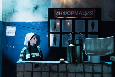 Person inside exhibition