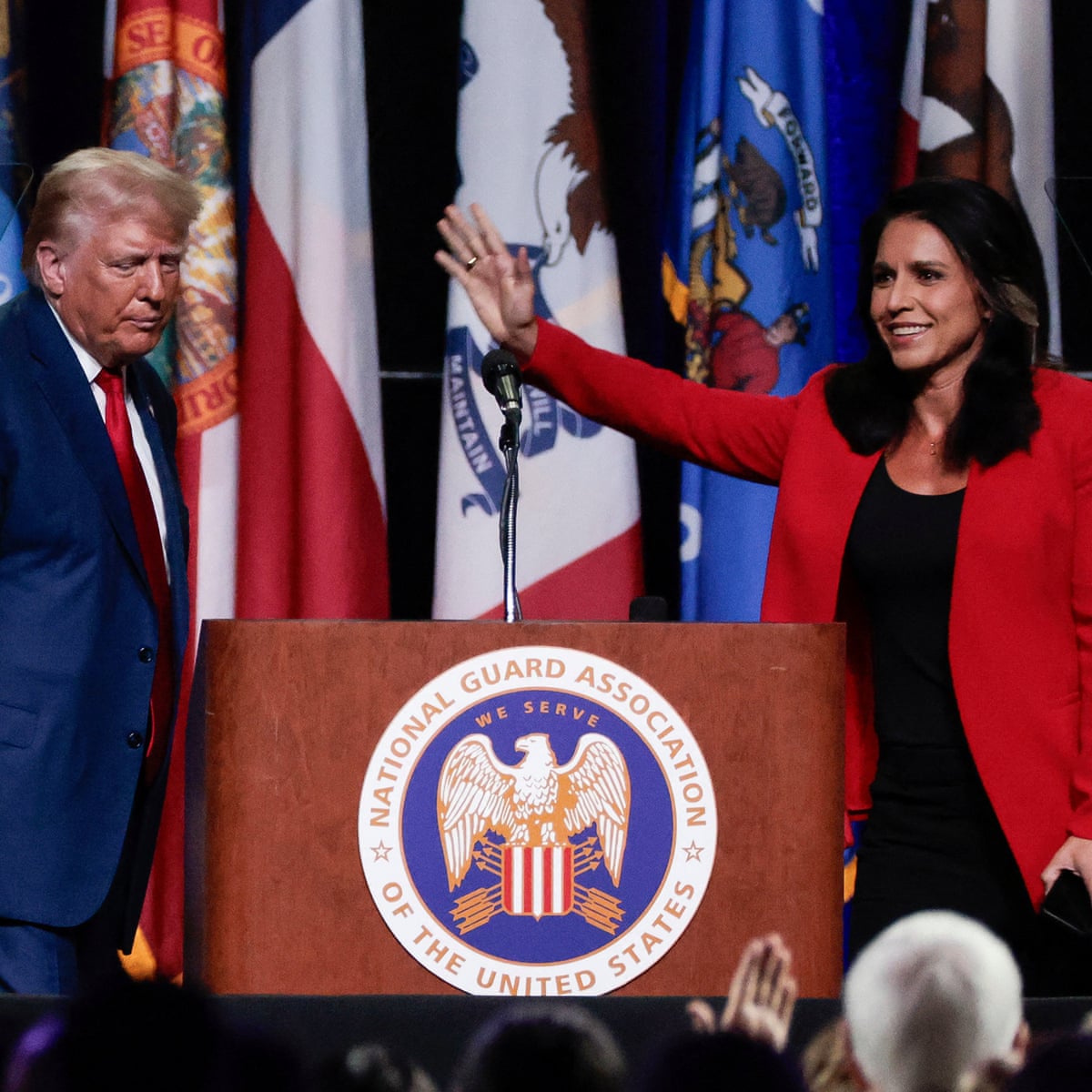 Ex-Democrat Tulsi Gabbard endorses Donald Trump in 2024 presidential race | US elections 2024 | The Guardian