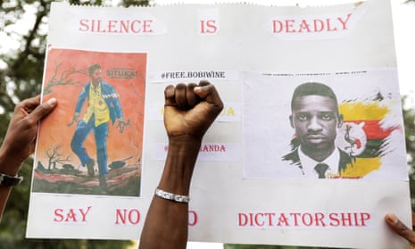 Ugandans living in Kenya protest at Bobi Wine’s detention