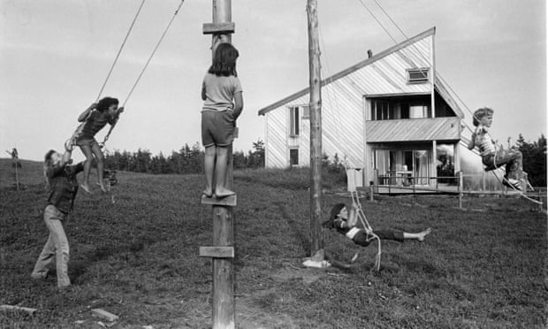 Children play outside the ark for Prince Edward Island in 1976.