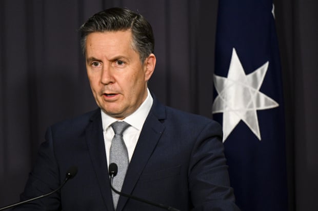 The health minister Mark Butler speaks to reporters at Parliament House on Wednesday.