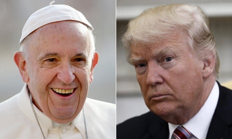 Composite picture of Pope Francis and Donald Trump