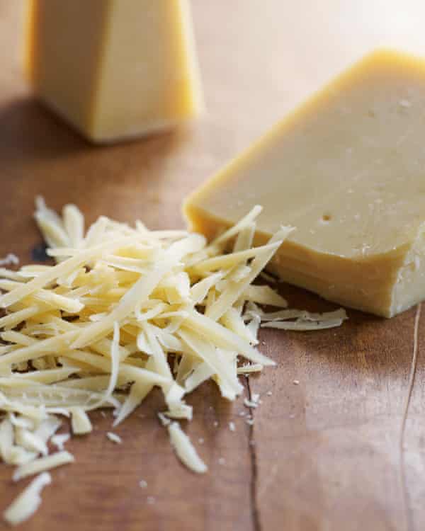 Protein shake ... a decent cheddar beats Parmesan.