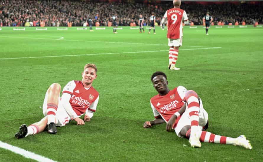How Mikel Arteta and Arsenal brought back the Emirates feelgood factor | Arsenal 1 Emile Smith Rowe (left) and Bukayo Saka have emerged from the academy and shown what hard work and talent can achieve at Arsenal.