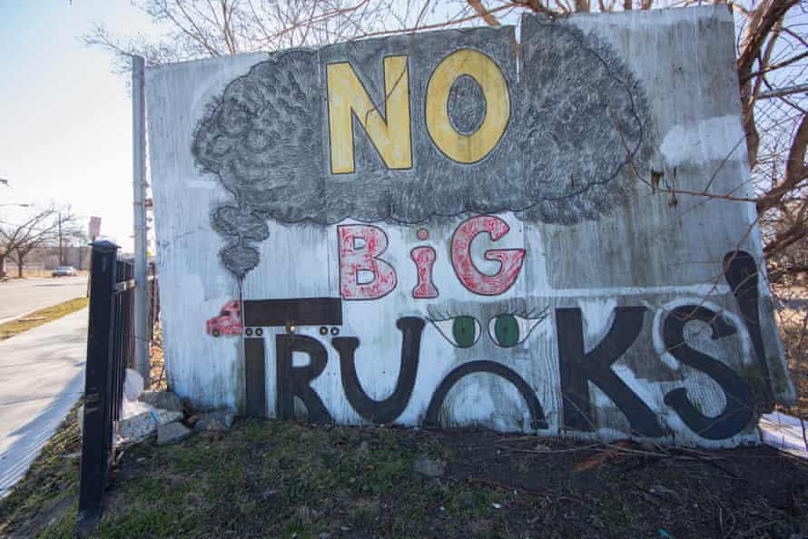 A mural in the Waterfront South area of Camden. Residents of Waterfront South have fought to reroute truck traffic away from their neighborhood.