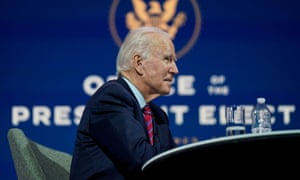Biden at a videoconference meeting in Wilmington on Monday.