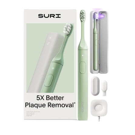 Suri 2.0 toothbrush and charging travel case.