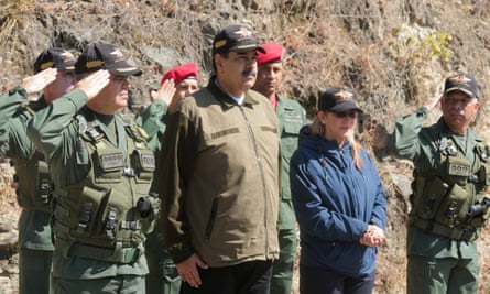 Nicolás Maduro attends a military parade in Caracas on Friday.