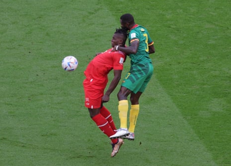 Switzerland v Cameroon: World Cup 2022 – live | World Cup 2022 3 Switzerland's Breel Embolo chest the ball under pressure from Nicolas Nkoulou.