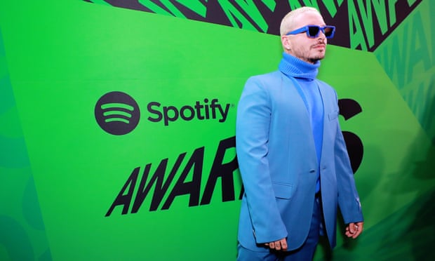 J Balvin attends the 2020 Spotify Awards in Mexico City, 5 March.