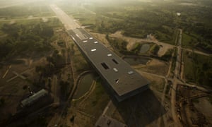 An aerial view of the museum’s site.