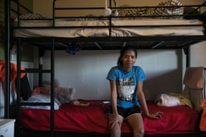 One of the women at Hillwood Berries in her bunk