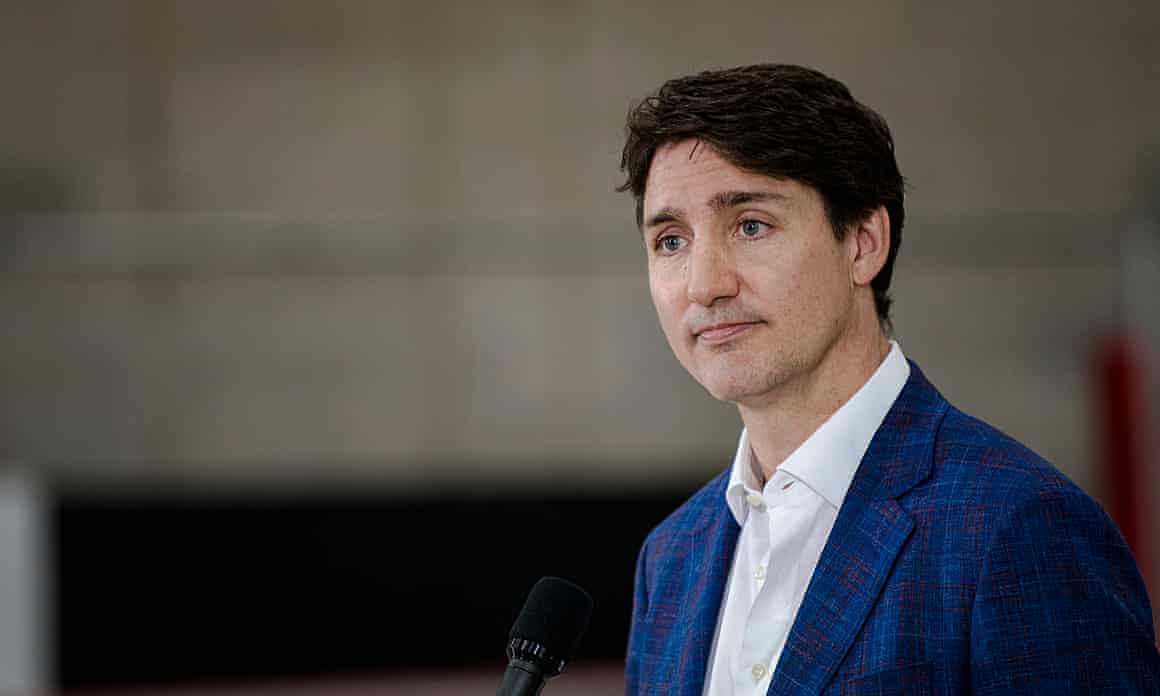 Justin Trudeau speaks during a news conference in Montreal.