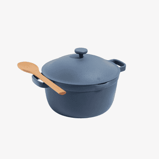 Our Place 6l ceramic nonstick perfect pot in blue.