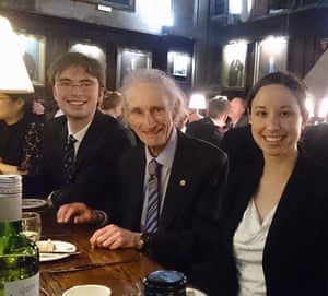 Australian astrophysicist Benjamin Pope (L) meeting Robert May in 2015 at Oxford.
