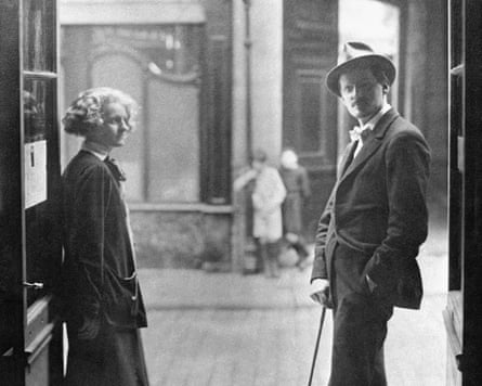 James Joyce and his publisher, Sylvia Beach, in Paris in 1920.
