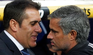 José Ramón Sandoval with José Mourinho in September 2011, when the Portuguese’s Real Madrid side hosted Sandoval’s newly promoted Rayo Vallecano