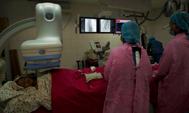 Heart surgery is performed at a hospital in Bangladesh
