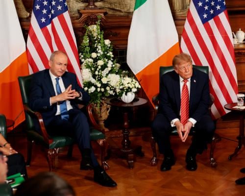 Taoiseach Micheal Martin and US President Donald Trump.