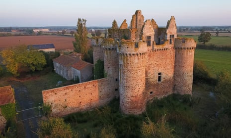 15th century fortress château at Ebaupinay, western France.