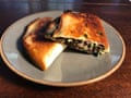 J Kenji Lopez Alt’s quesadilla: swiss cheese, spinach and black beans: ‘the cosmic oneness theory of quesadillas’.