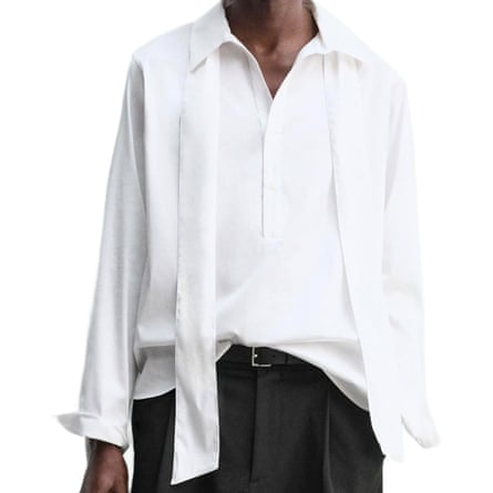 Zara white flowing shirt with bow