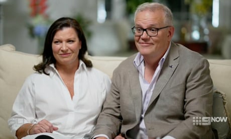 Jenny Morrison and Scott Morrison being interviewed on Channel Nine's 60 Minutes on Sunday night.