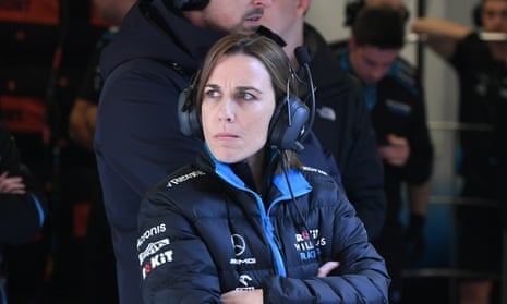 Claire Williams watches the Formula One team during testing.