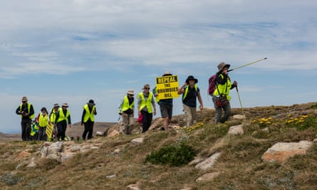 Members of the group Save Kosci reaching their destination Mt Kosciuszko