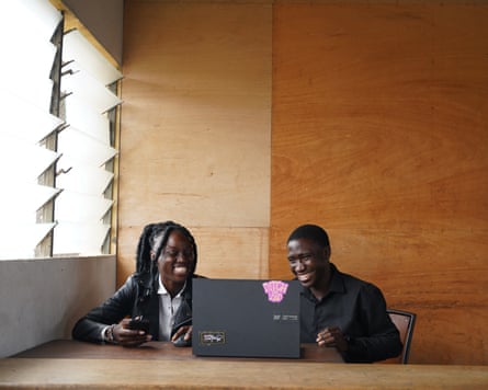 De La Paix, from Cameroon, doesn’t have a laptop or Wifi, so had to prepare for the competition at school.