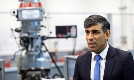 Rishi Sunak speaks as he visits an apprentice training centre in Coventry.