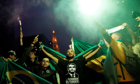 Bolsonaro supporters celebrate his election in Sao Paulo.