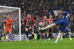 Goal line technology concludes that Chilwell’s acute strike crossed the line.