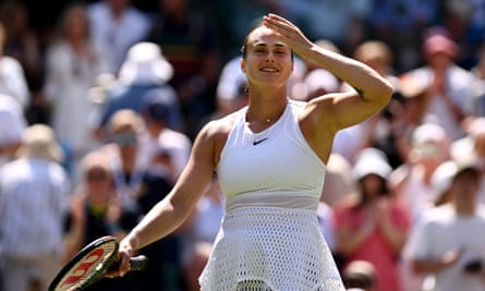 Aryna Sabalenka celebrates winning match point against Varvara Gracheva.