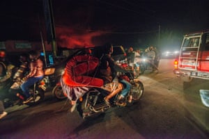 The flames could be seen in Goma, about 12km from the site of the eruption in Virunga national park