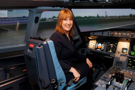 Rachel Reeves sits in the cockpit of a plane