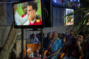 Fans in Cairo watch as Mo Salah goes off injured