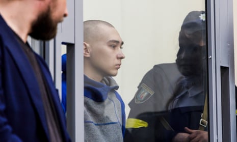 Russian serviceman Vadim Shishimarin at a court hearing in the Solomyansky district court in Kyiv, Ukraine, last week.