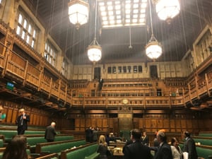 The House of Commons, suspended for the day after water began pouring into the chamber from the ceiling