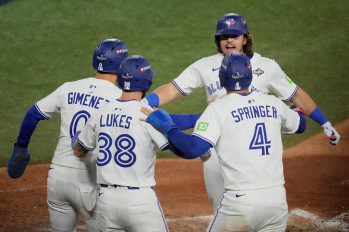 Blue Jays batter Dodgers with nine-run sixth inning to take World Series  opener | World Series | The Guardian