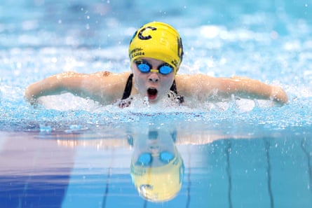 Iona Winnifrith competes in the Women's MC 50m Butterfly at the 2024 British Swimming Championships.