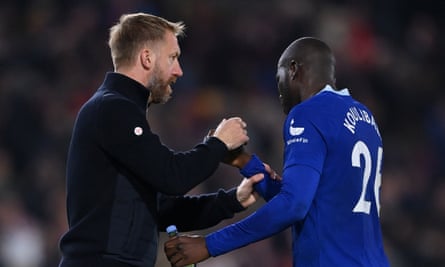 Graham Potter embraces Kalidou Koulibaly
