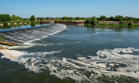 Sewage on the Jubliee River in Eton Wick, Windsor, in 2020.