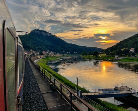 The view from the European Sleeper, which goes from Brussels to Prague.