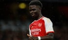 Saka performs on and on – however how lengthy can Arsenal’s fulcrum maintain coming? | Barney Ronay