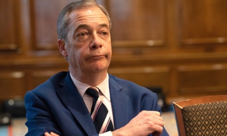 Nigel Farage at a Reform UK press conference in March 2023.